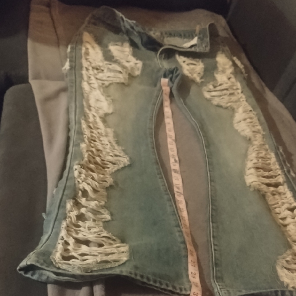 Distressed Blue Jeans